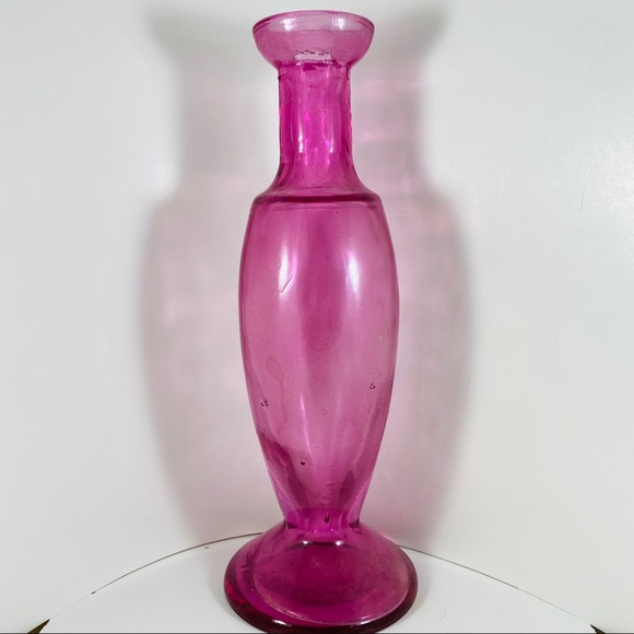 Vintage Accents Vintage Mexican Blown Glass Hot Pink Vase Poshmark